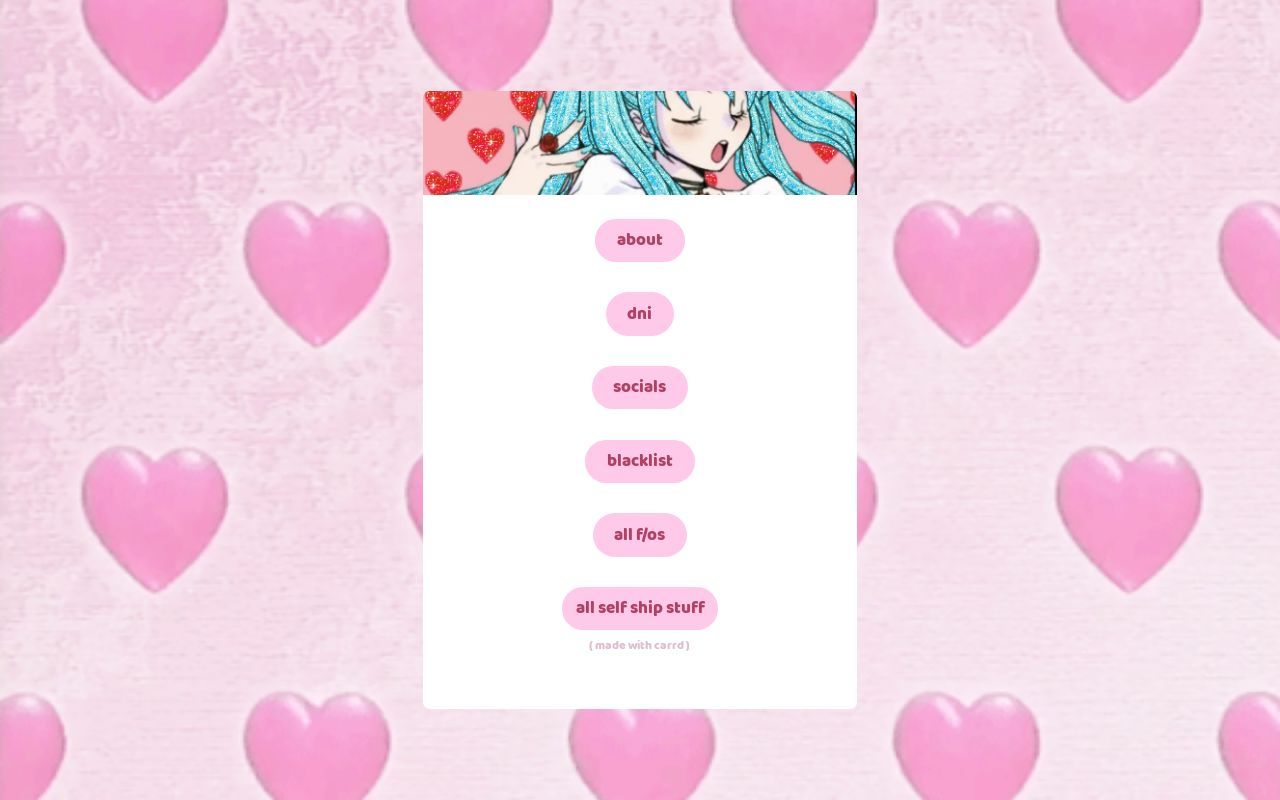 A screenshot of the anime girl's profile on her phone - Traumacore