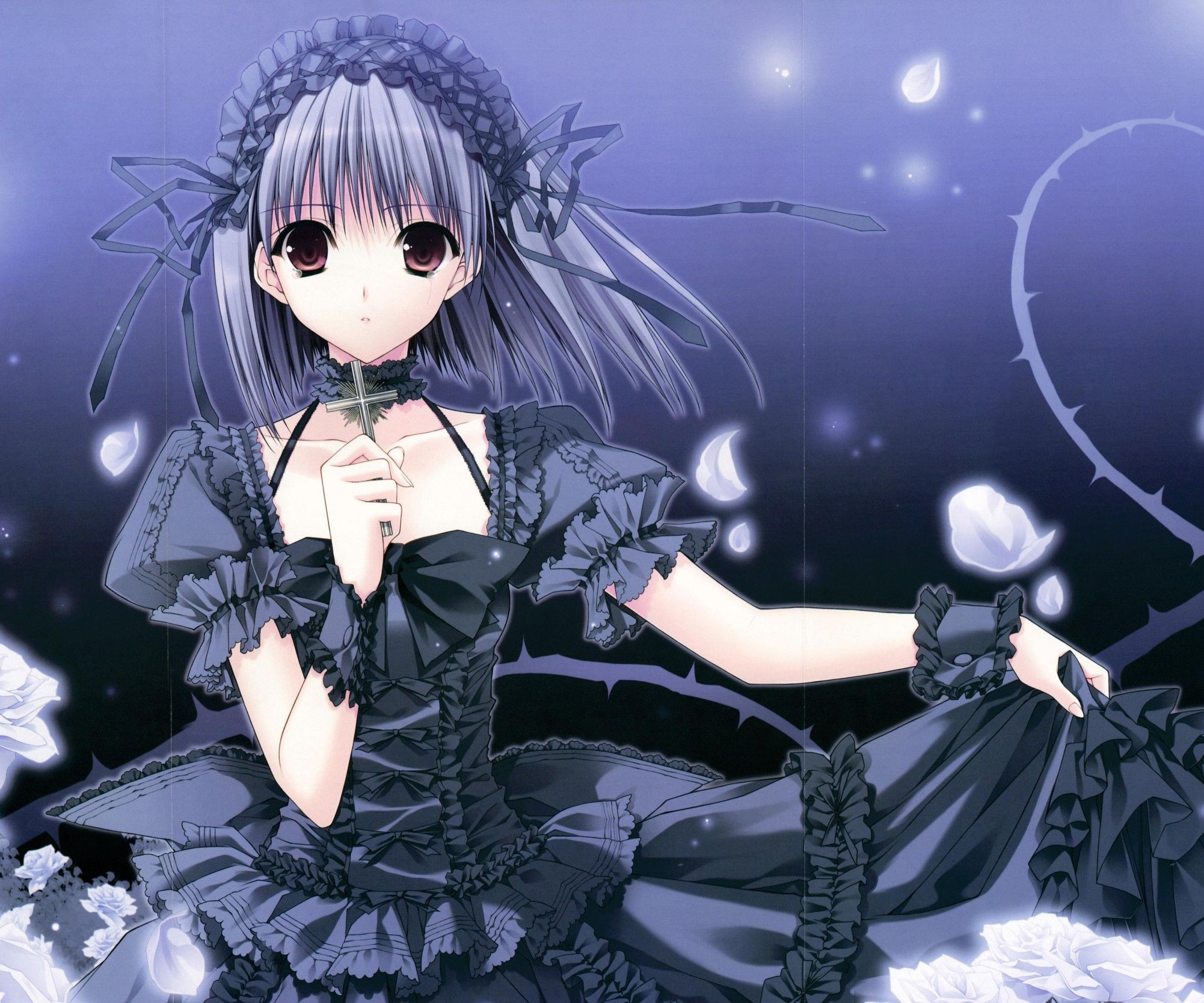 Anime girl in a black dress - Animecore