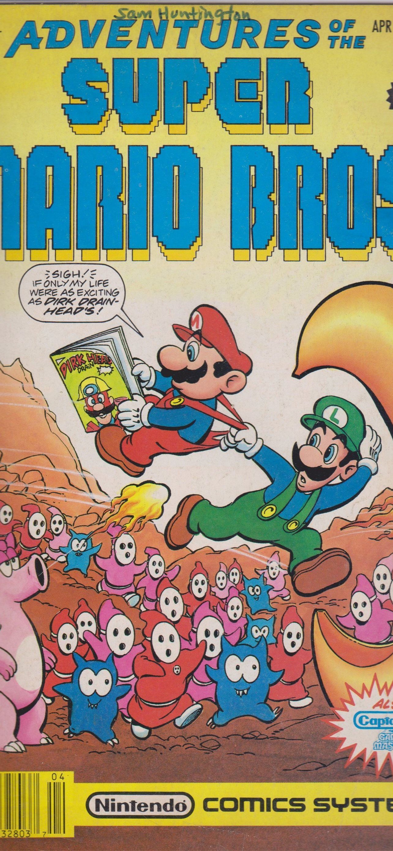 The cover of the first issue of the Adventures of the Super Mario Bros. comic series. - Super Mario