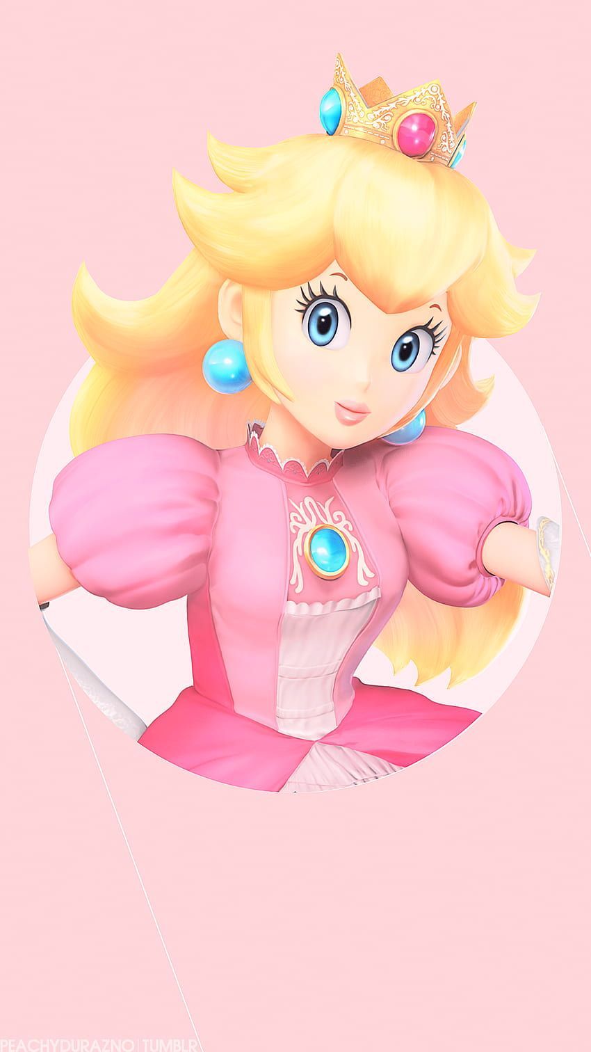 Peach from Mario bros in a pink dress - Princess Peach