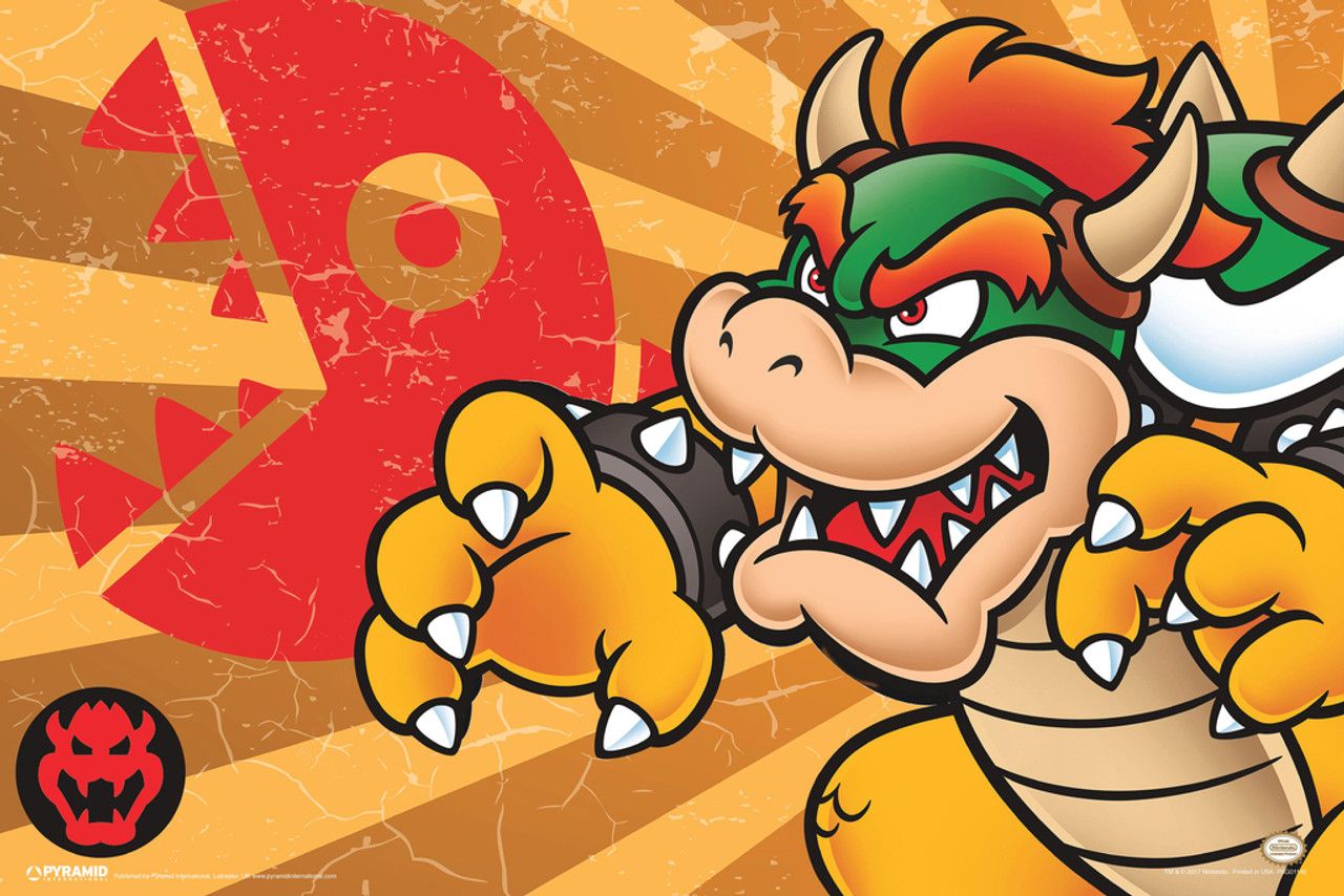 Super Mario Bowser Stripes Video Game Gaming Cool Wall Decor Art Print Poster 12x18
