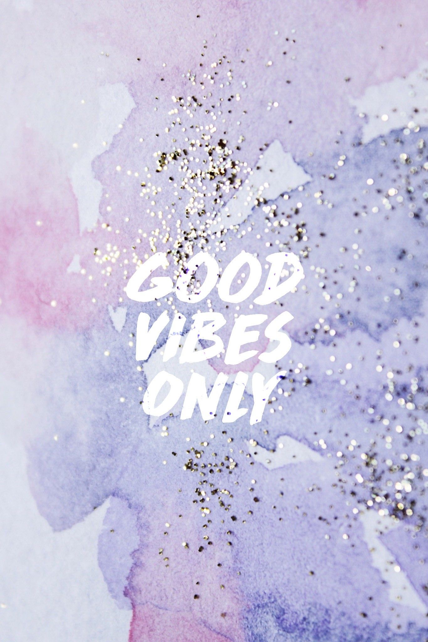 A purple and pink background with the words good vibes only - 