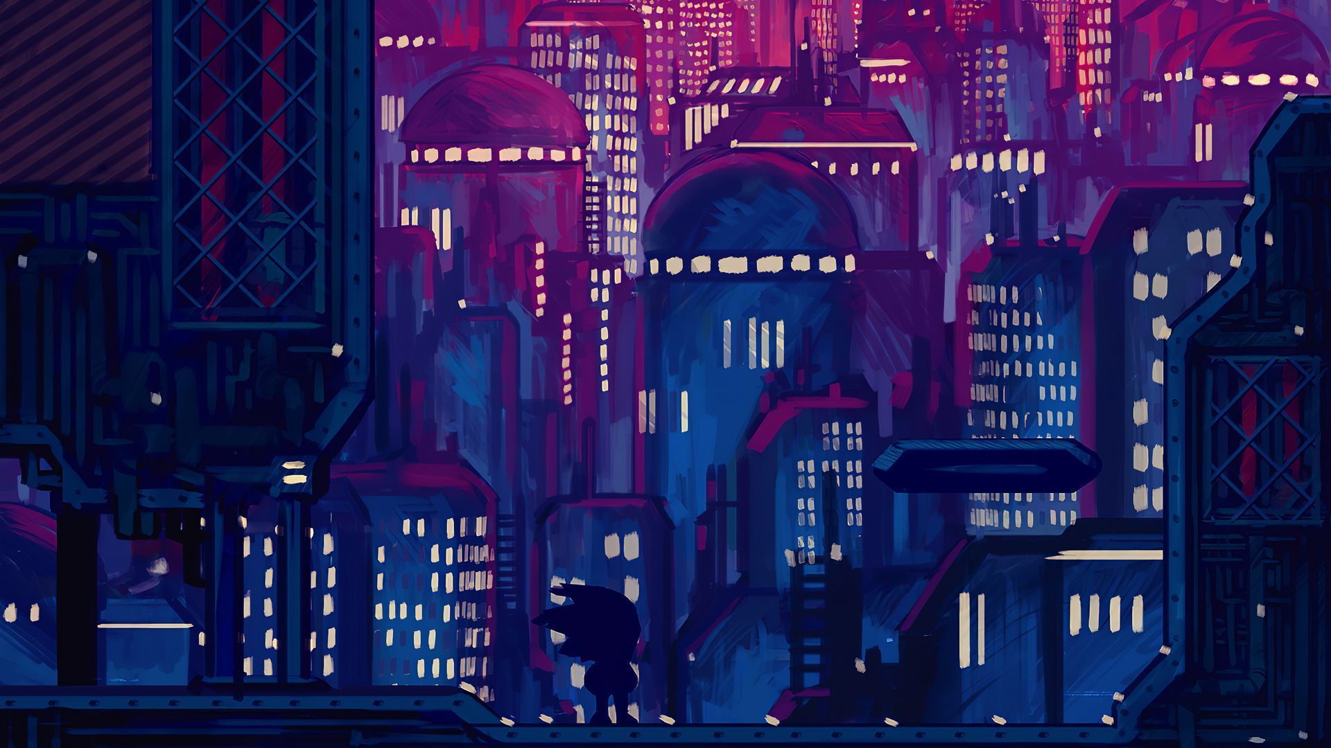 The city at night wallpaper 1920x1080 for mobile - Sonic
