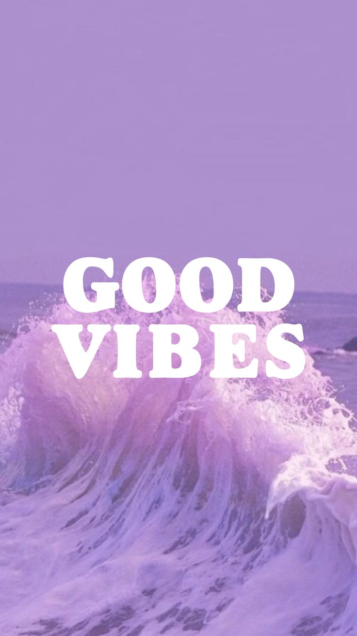 Good vibes wallpaper, purple aesthetic, phone background, ocean wave - 