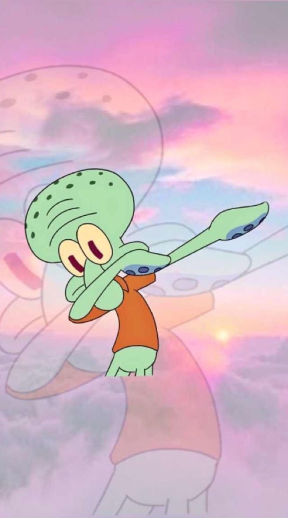 Aesthetic image of Squidward from Spongebob doing the dab. - Squidward
