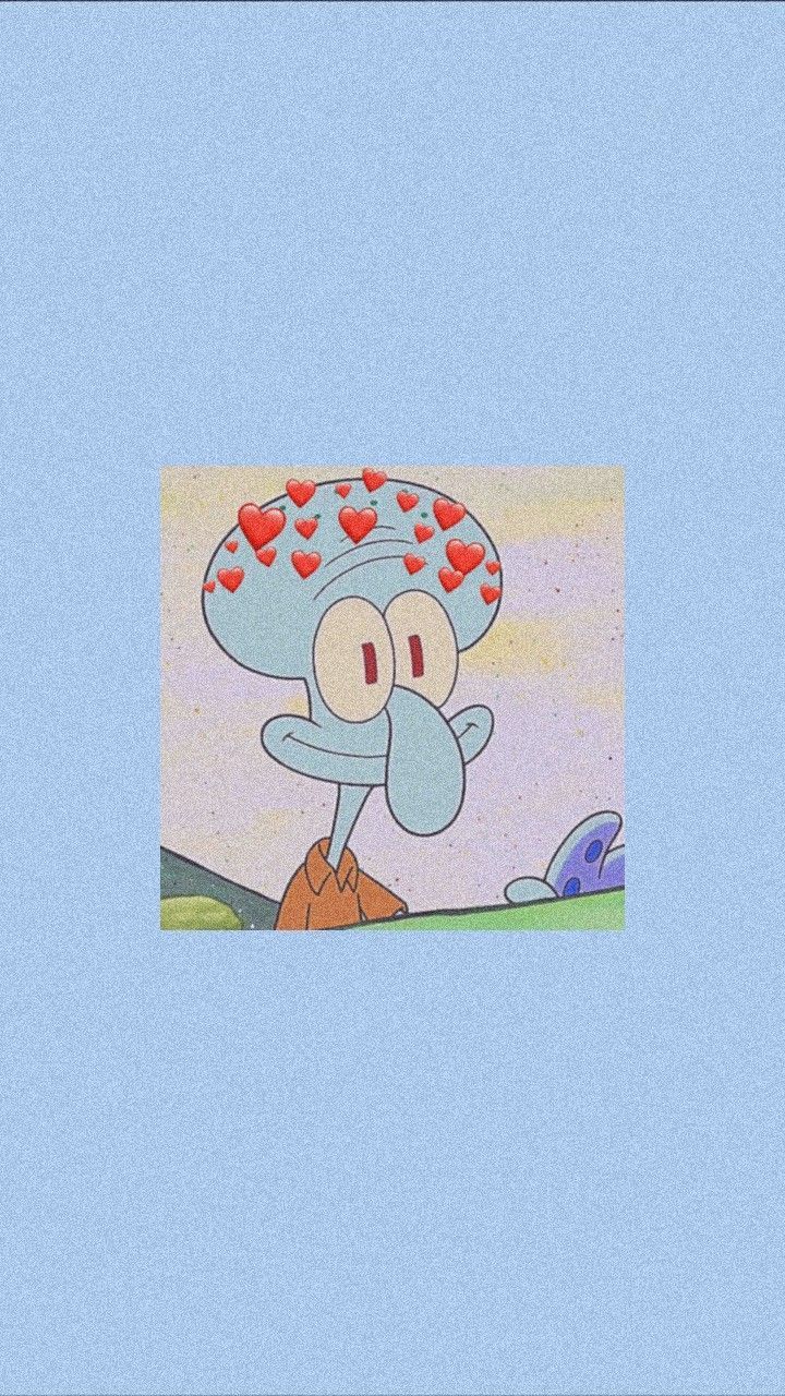Aesthetic background with Squidward from Spongebob - Squidward