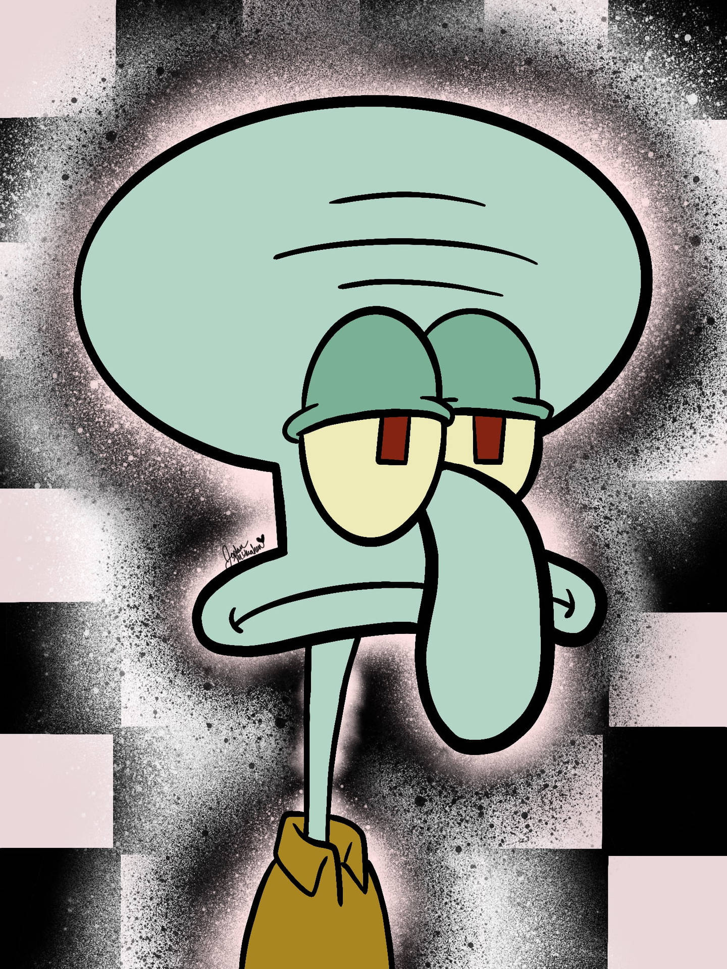 Download Funny Aesthetic Bored Squidward Wallpaper