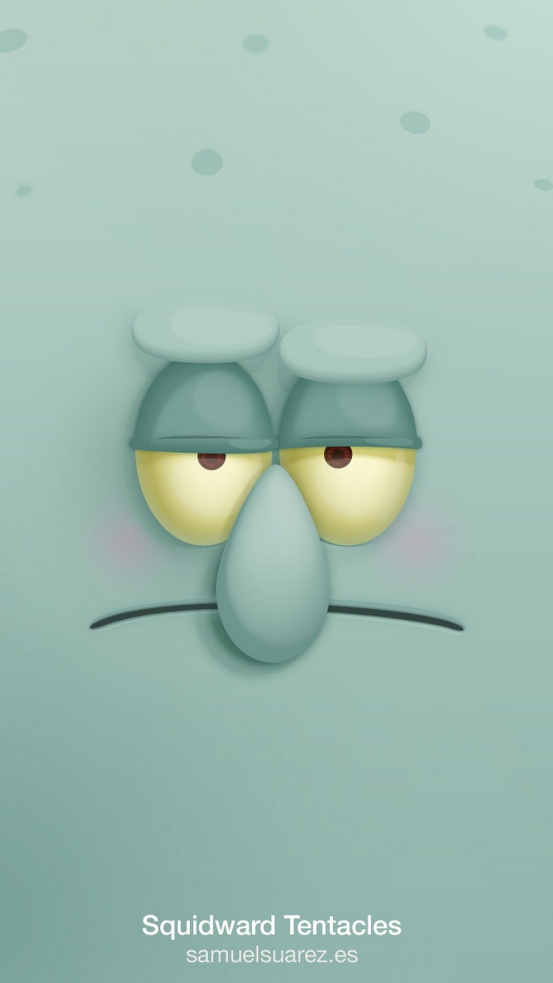 Iphone wallpaper with a picture of Squidward from Spongebob - Squidward
