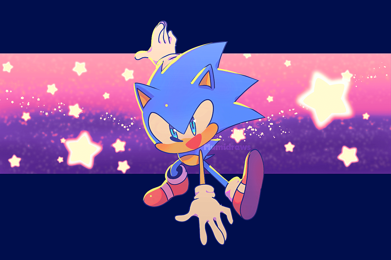 Sonic the hedgehog in a cartoon style - Sonic