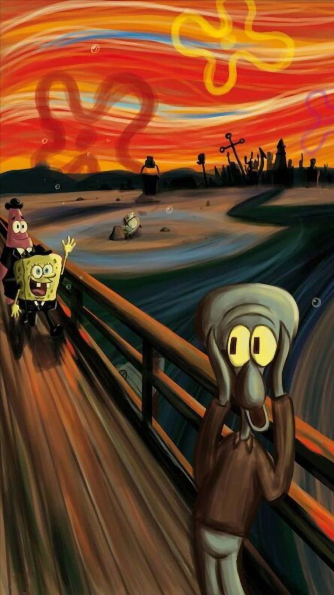 The Scream with Spongebob characters - Squidward, The Scream
