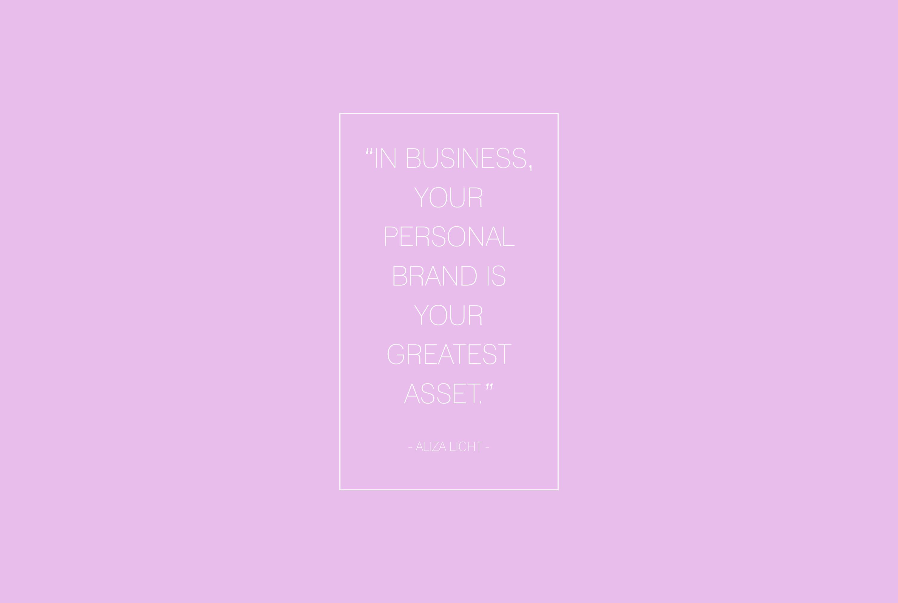 A quote on pink background with the words, my business your personal brand is - Anti Social Social Club