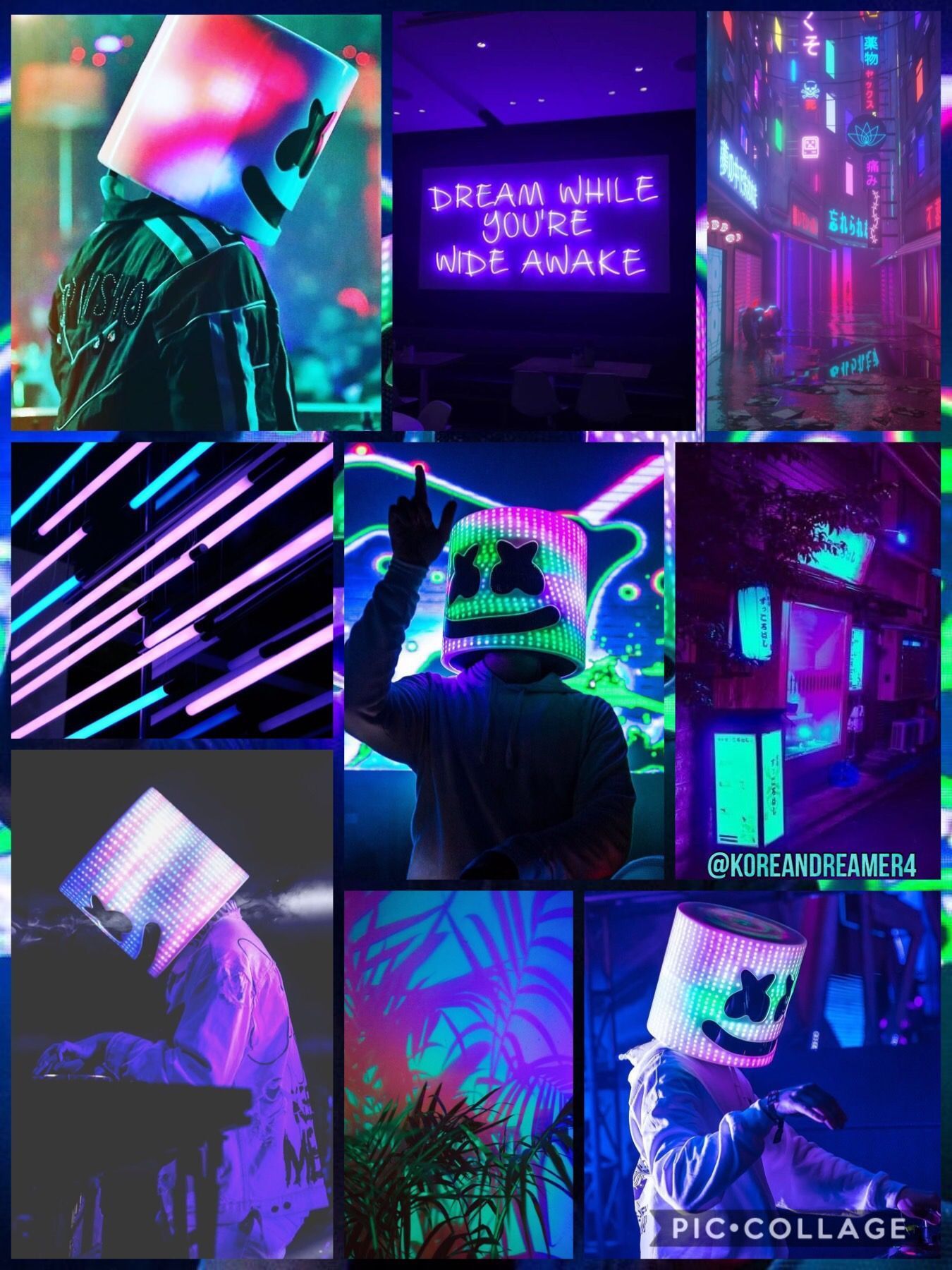 Marshmello Neon Aesthetic. Diseño de tienda de café, Diseño de tienda, Marshmello dj