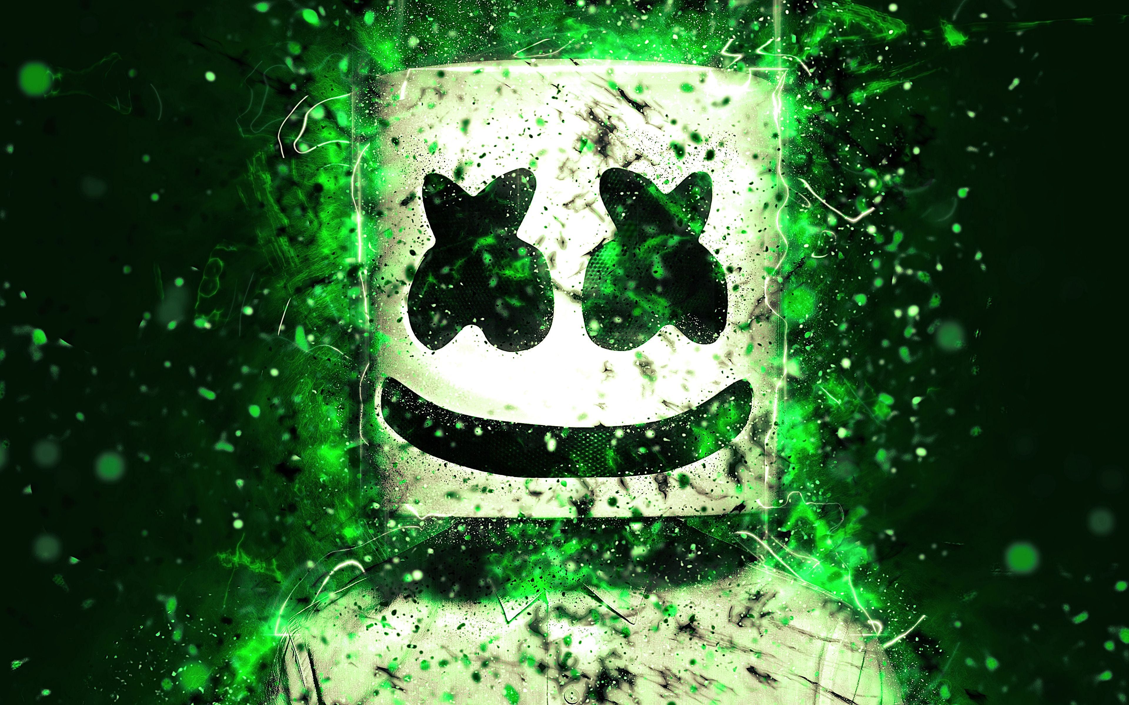 Marshmello Wallpaper 4K, American DJ, Abstract, Music