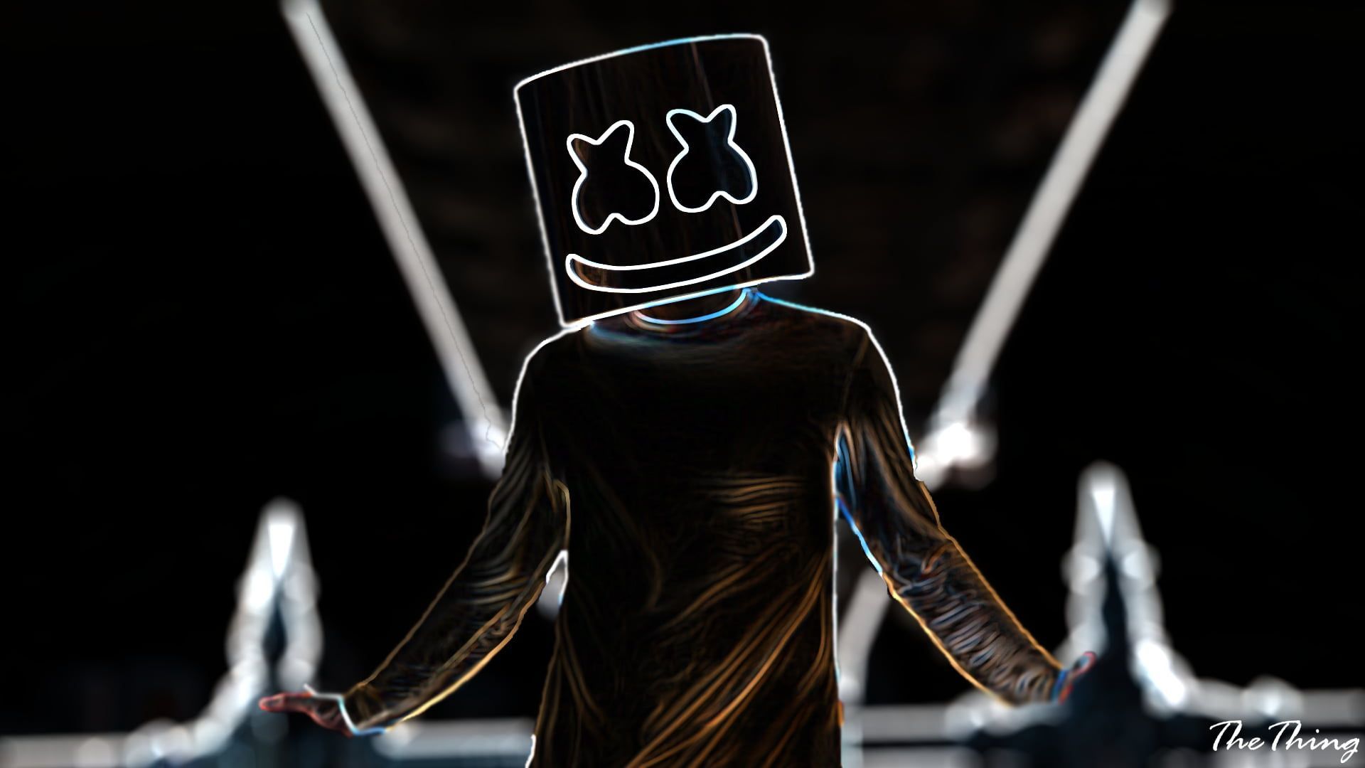 Marshmello Wallpaper, Neon, Musical Instrument, The Killers, Indoors, One Person