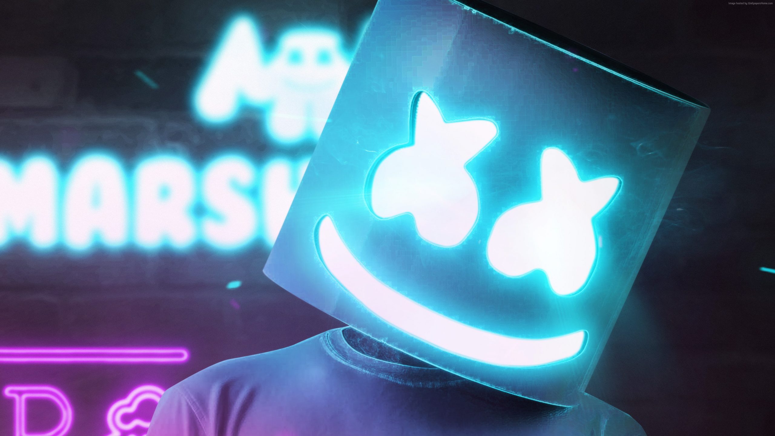 DJ Marshmello, Neon, 4K