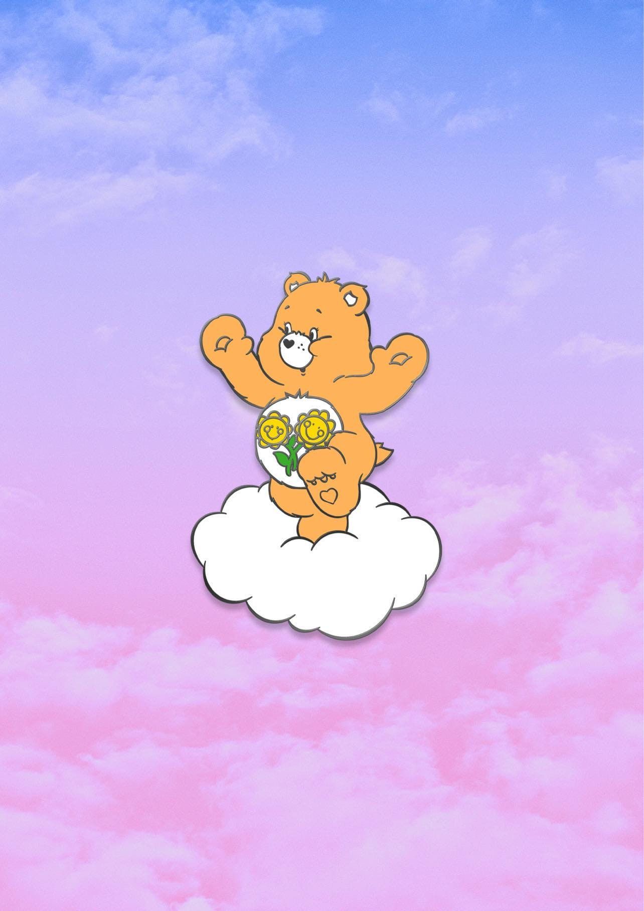 A grumpy bear sitting on a cloud - Care Bears