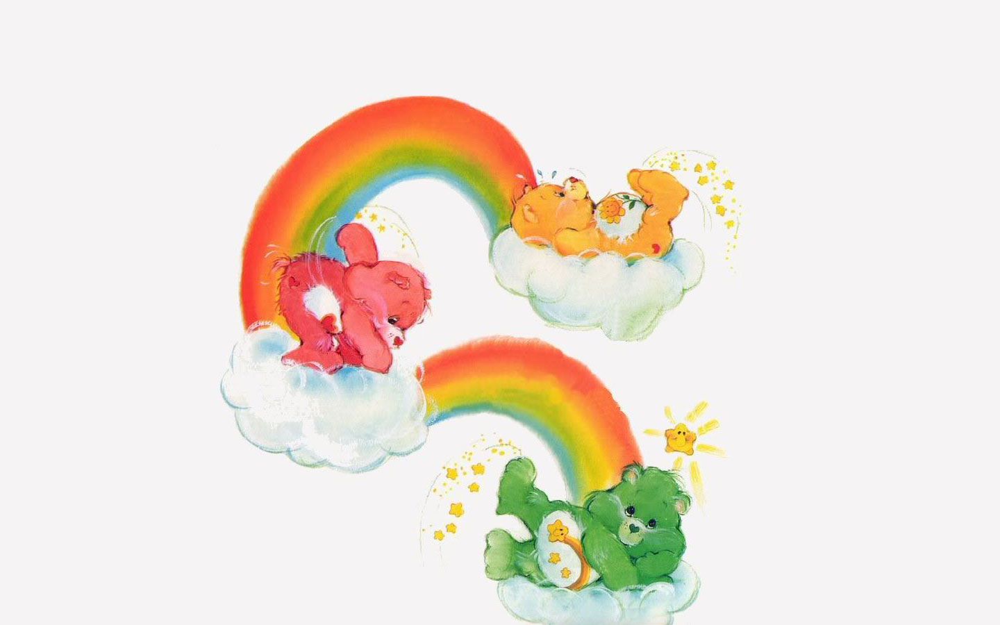 Care bears on a rainbow wallpaper - Care Bears