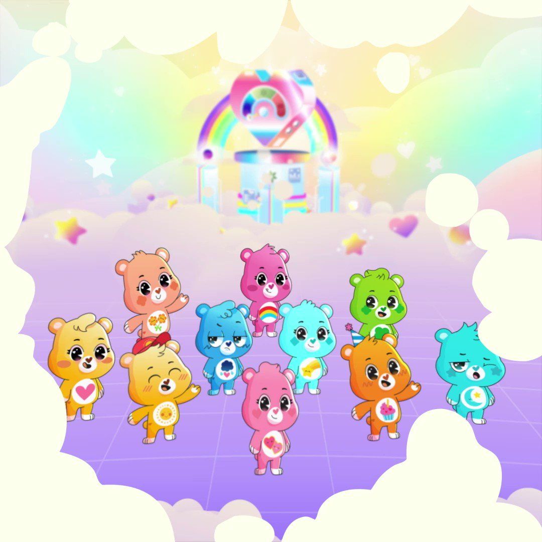 A group of bears are standing in front - Care Bears