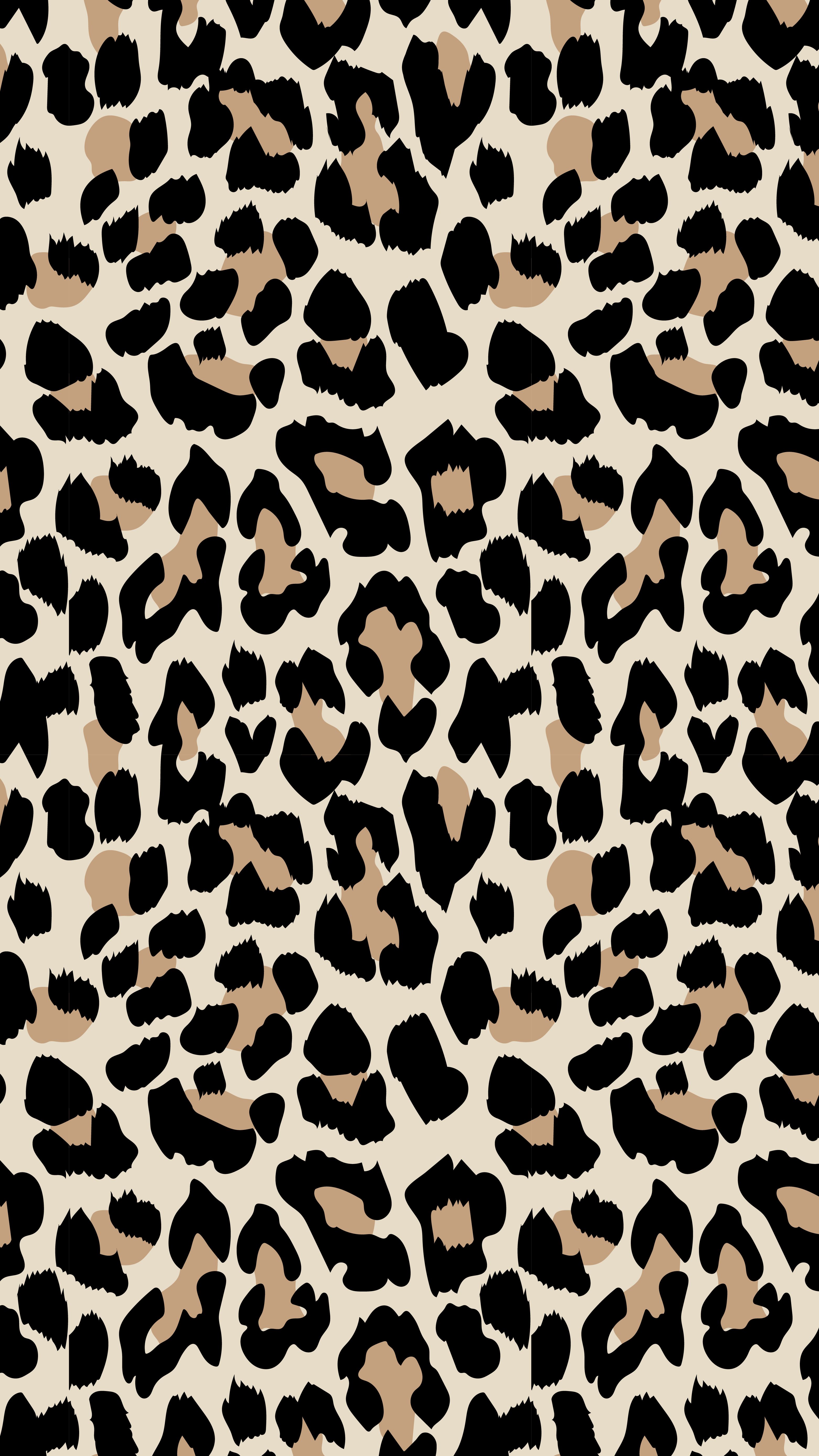 A seamless pattern of leopard print in black and tan - Leopard