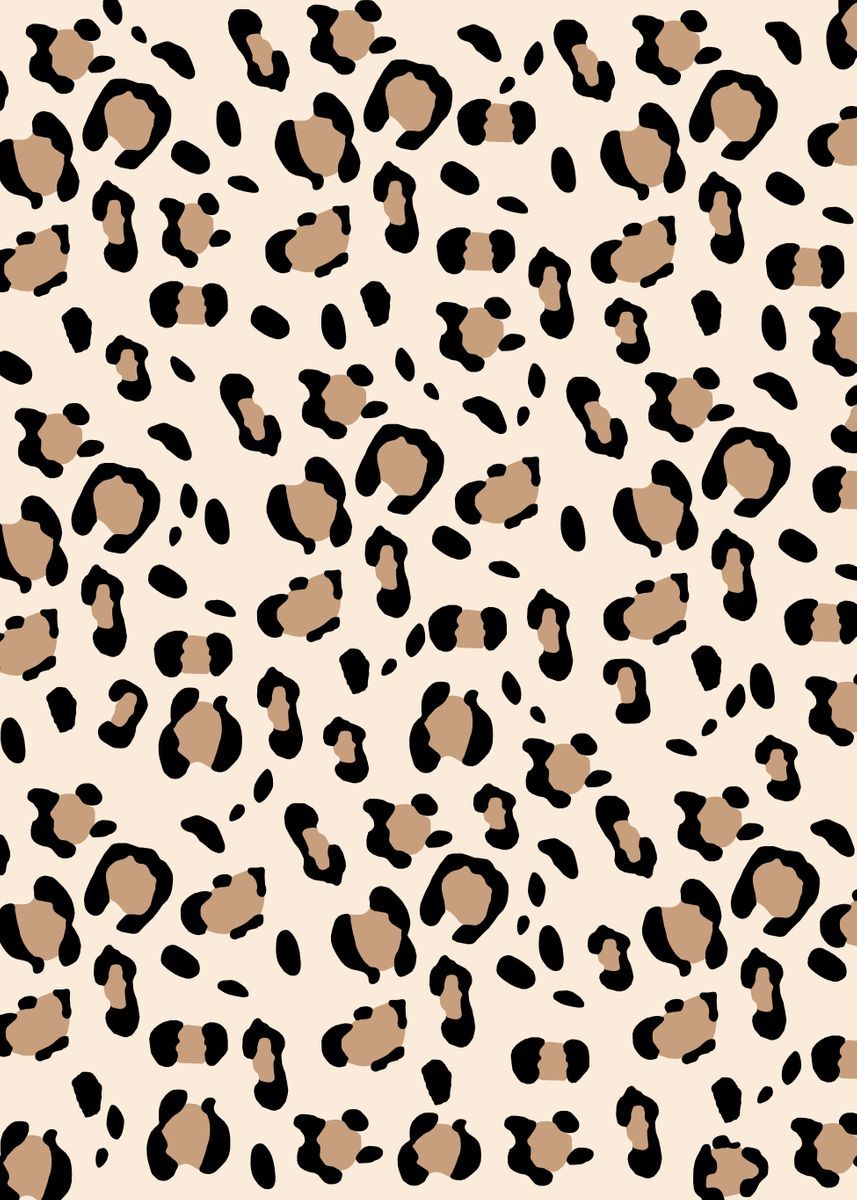 A seamless pattern of leopard spots in brown and beige - Leopard