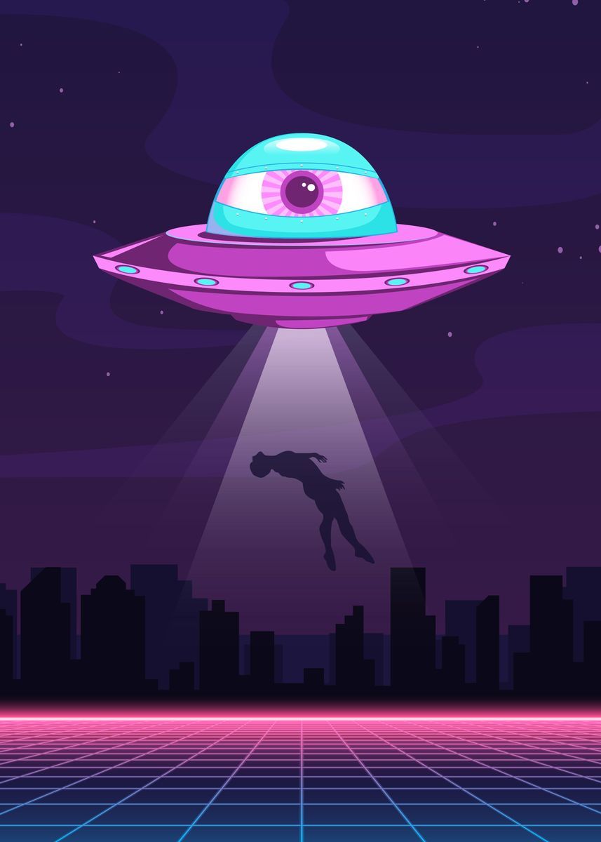 Weirdcore Space Ufo' Poster