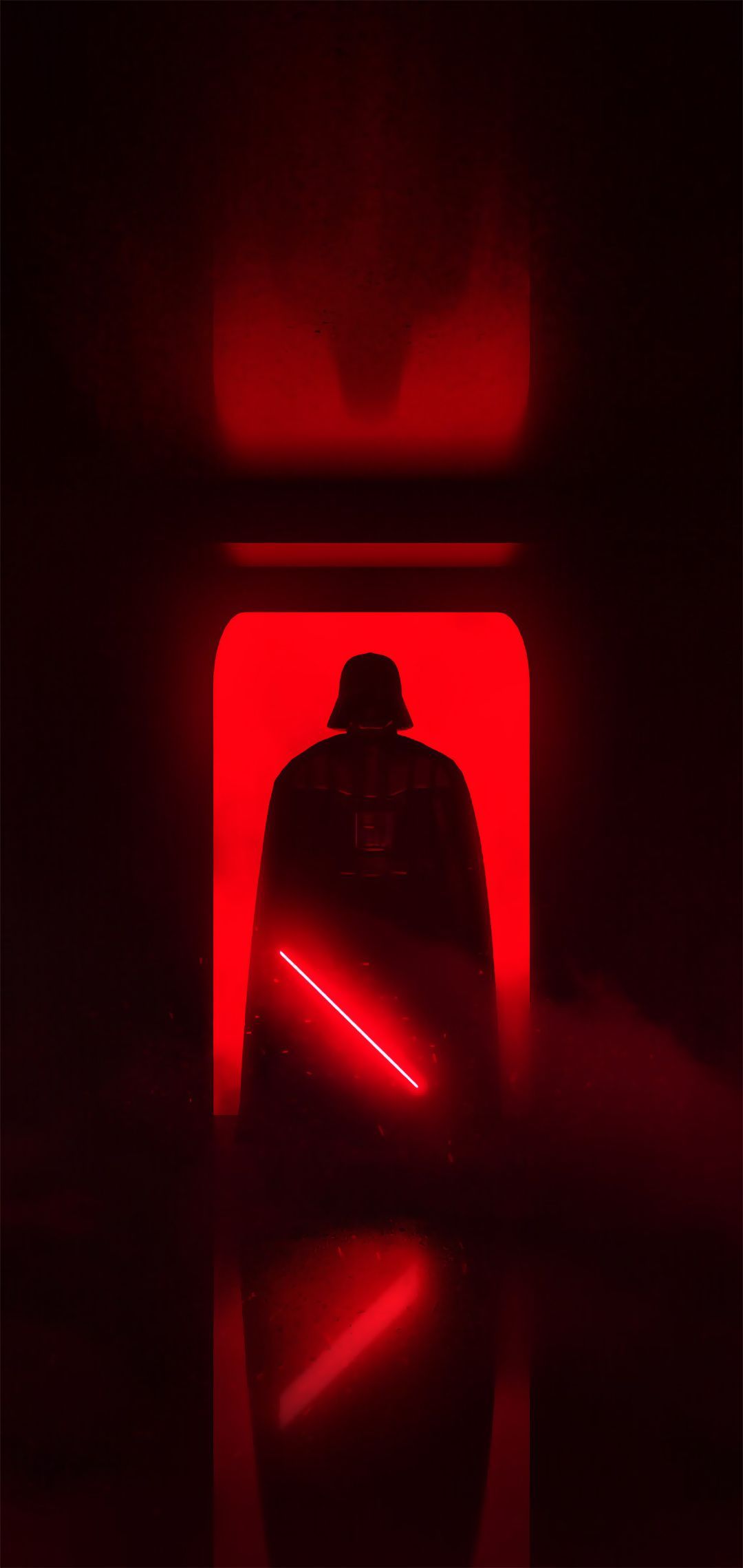 A red light is shining in the dark - Darth Vader