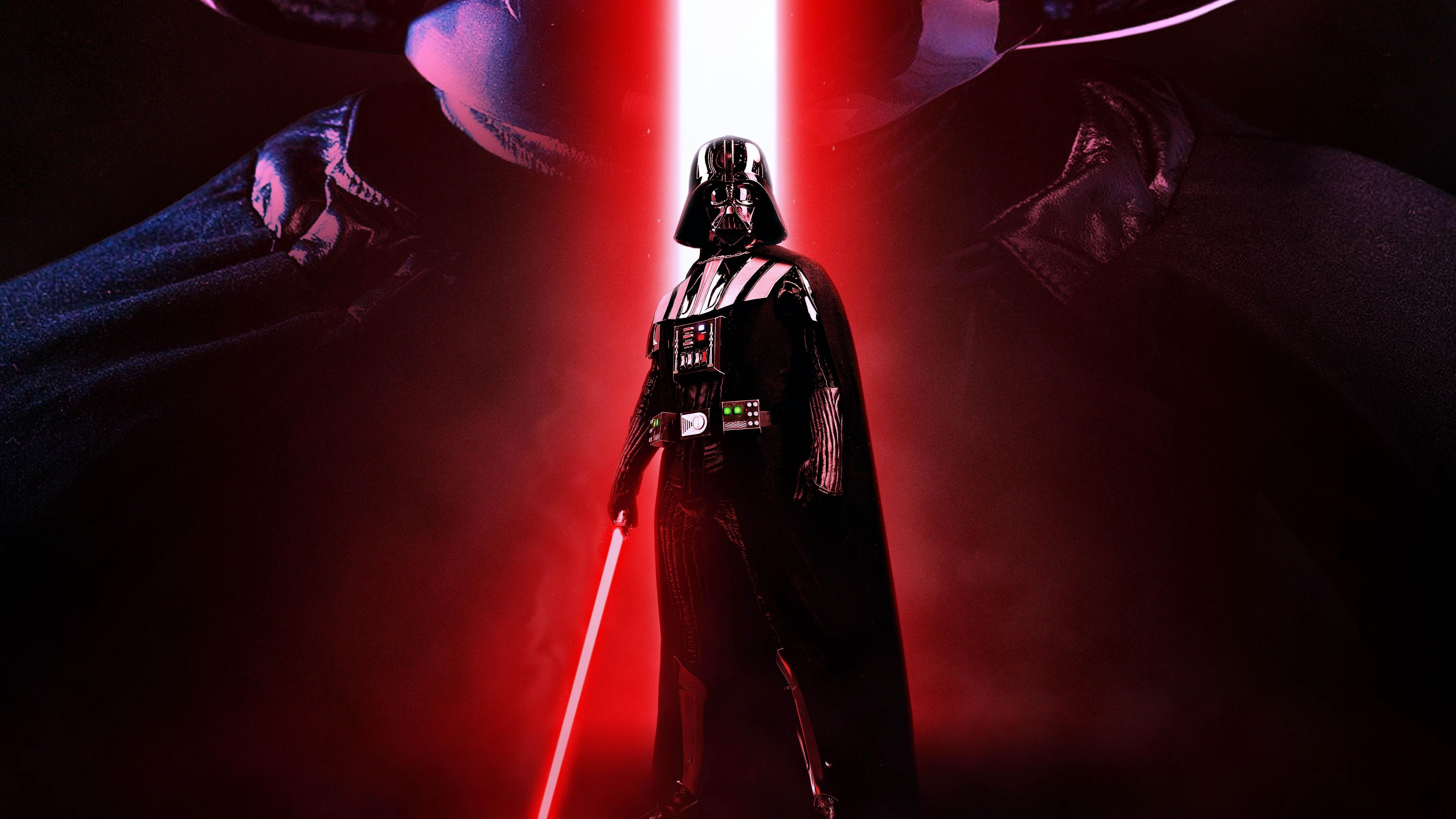 A poster of darth vader with red light - Darth Vader