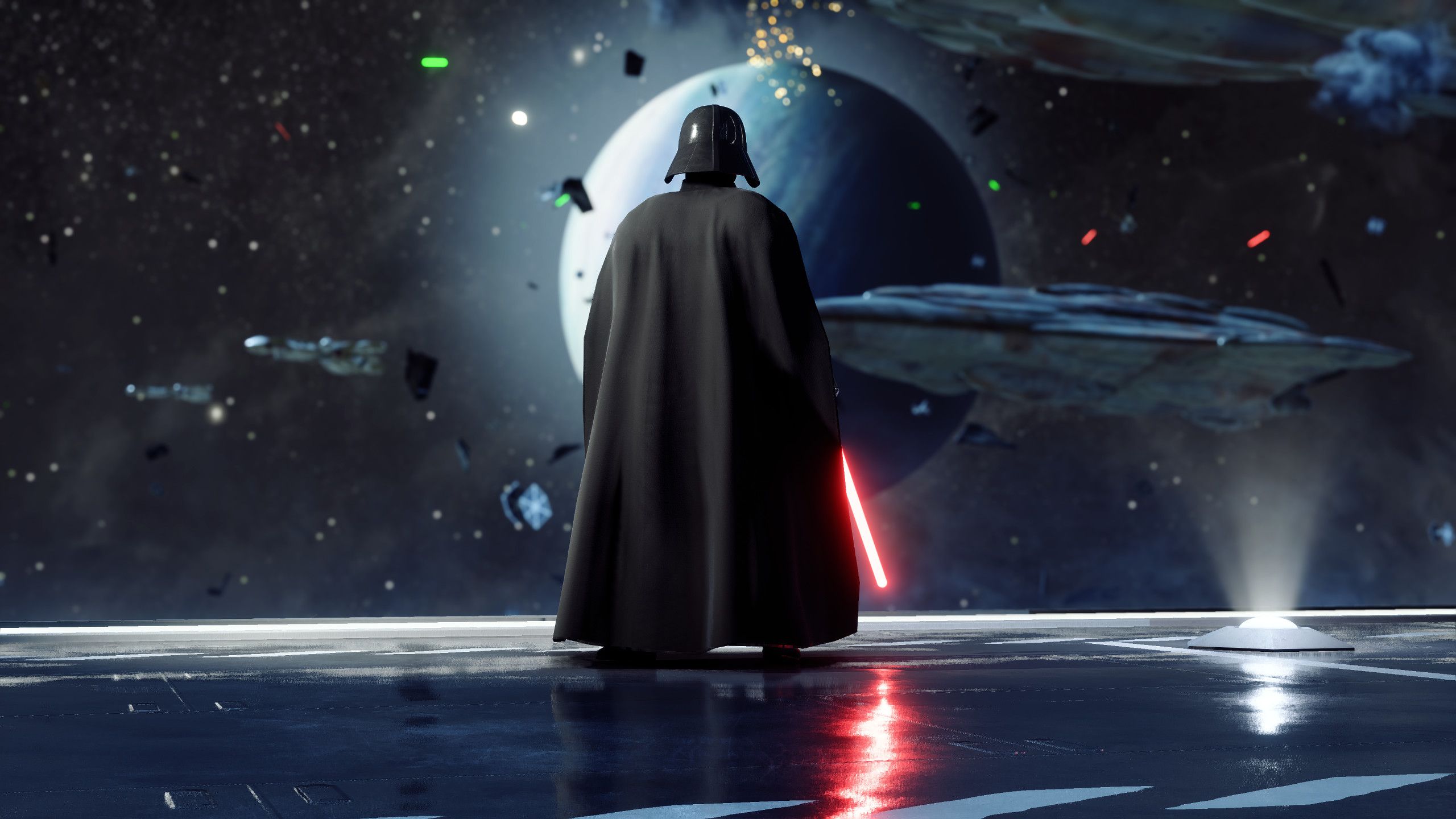 Darth Vader standing in front of a spaceship. - Darth Vader