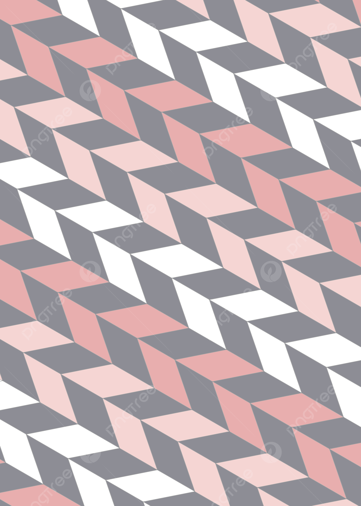 A pattern of pink, white and grey triangles - Geometry