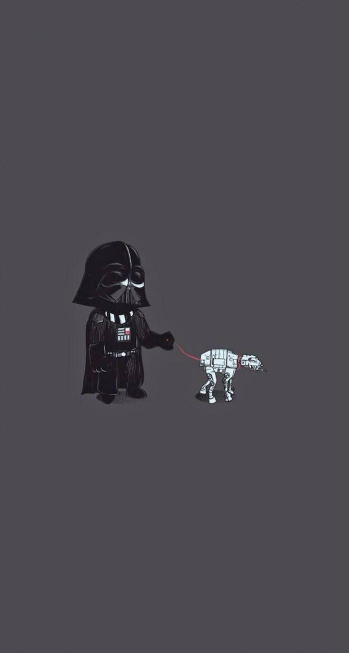 Darth vader walking an at at phone wallpaper - Darth Vader