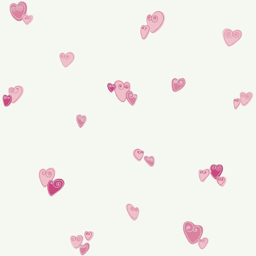 A white background with pink hearts of various sizes and shapes - Pink heart