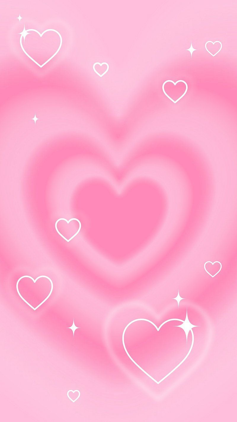 Iridescent aesthetic heart iPhone wallpaper