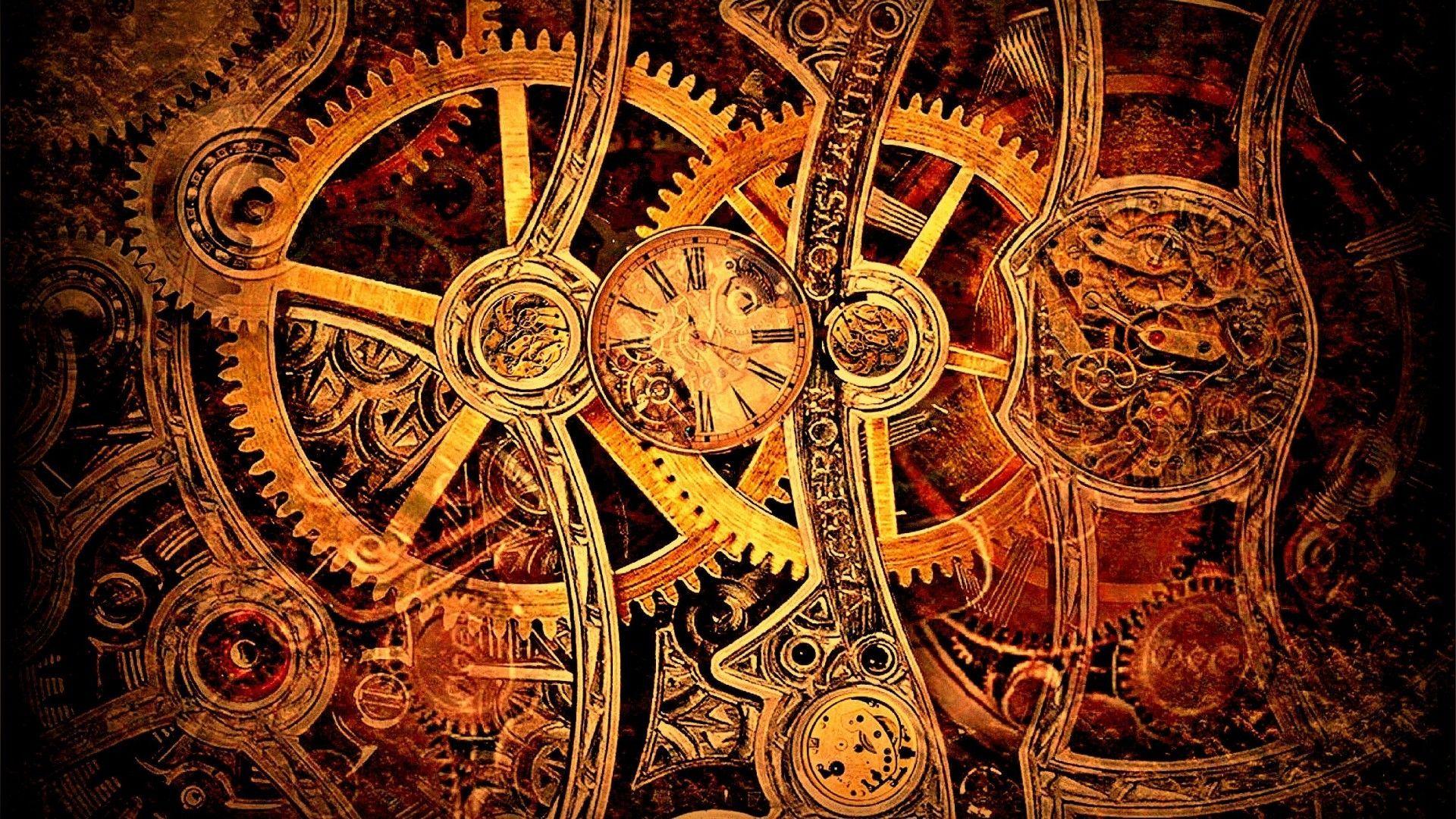 The clockwork is a complex system of gears and cogs - Steampunk