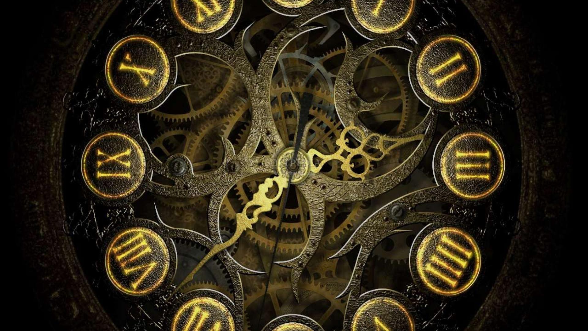 A clock with gears and roman numerals - Steampunk