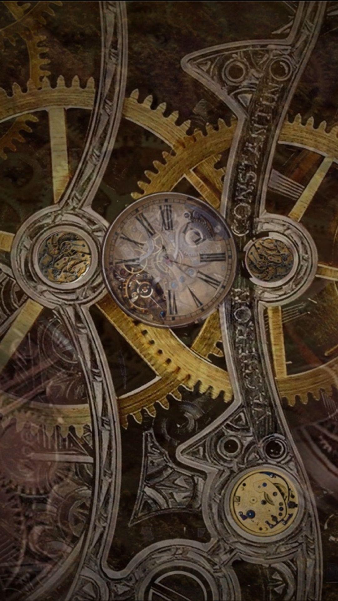 Clockwork wallpaper for your phone - Steampunk