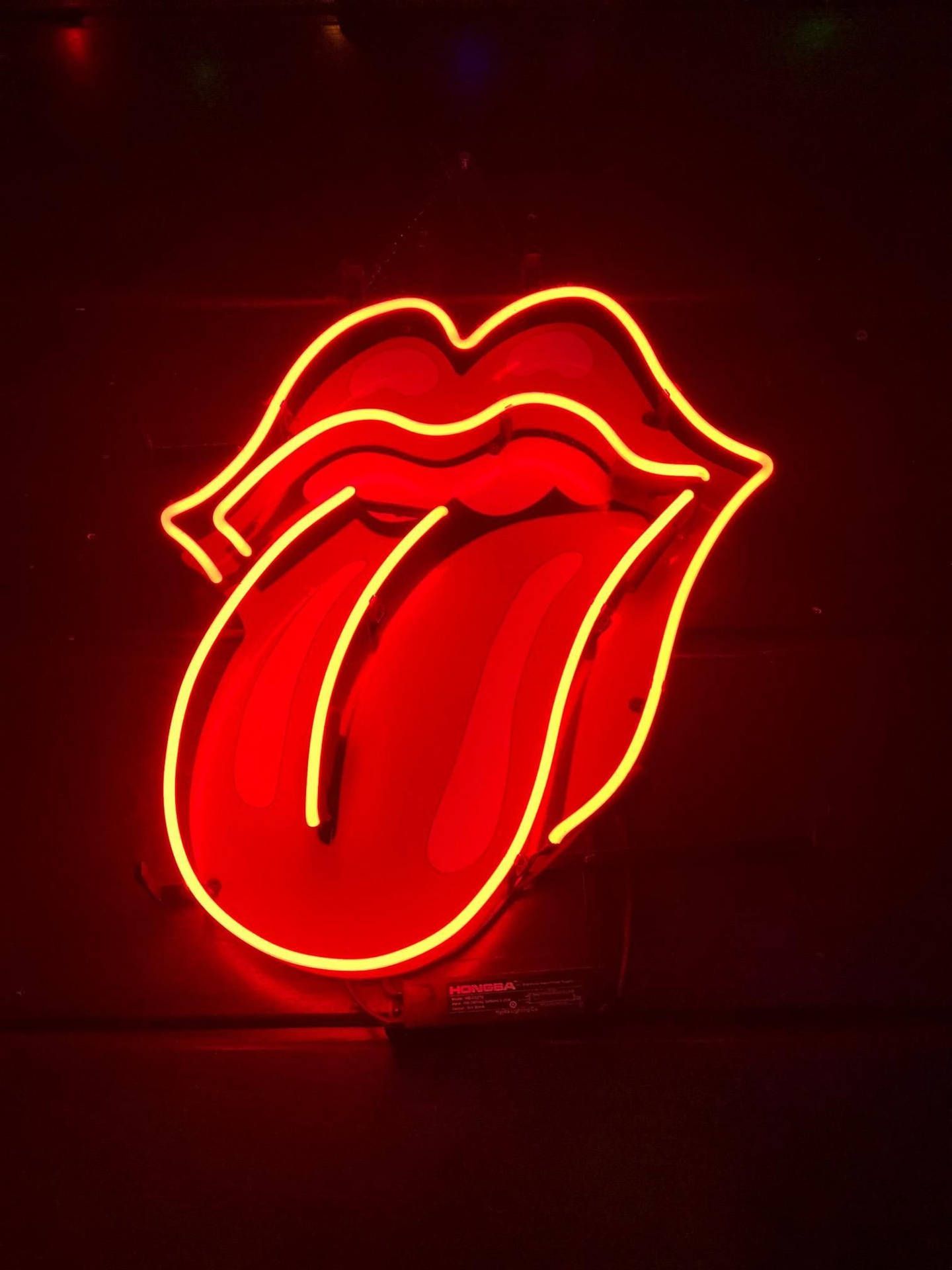 Download Red Aesthetic Neon Mouth Tongue Wallpaper