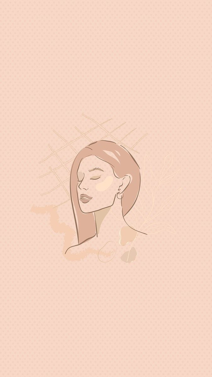 A woman with her eyes closed and a pink background - Vector
