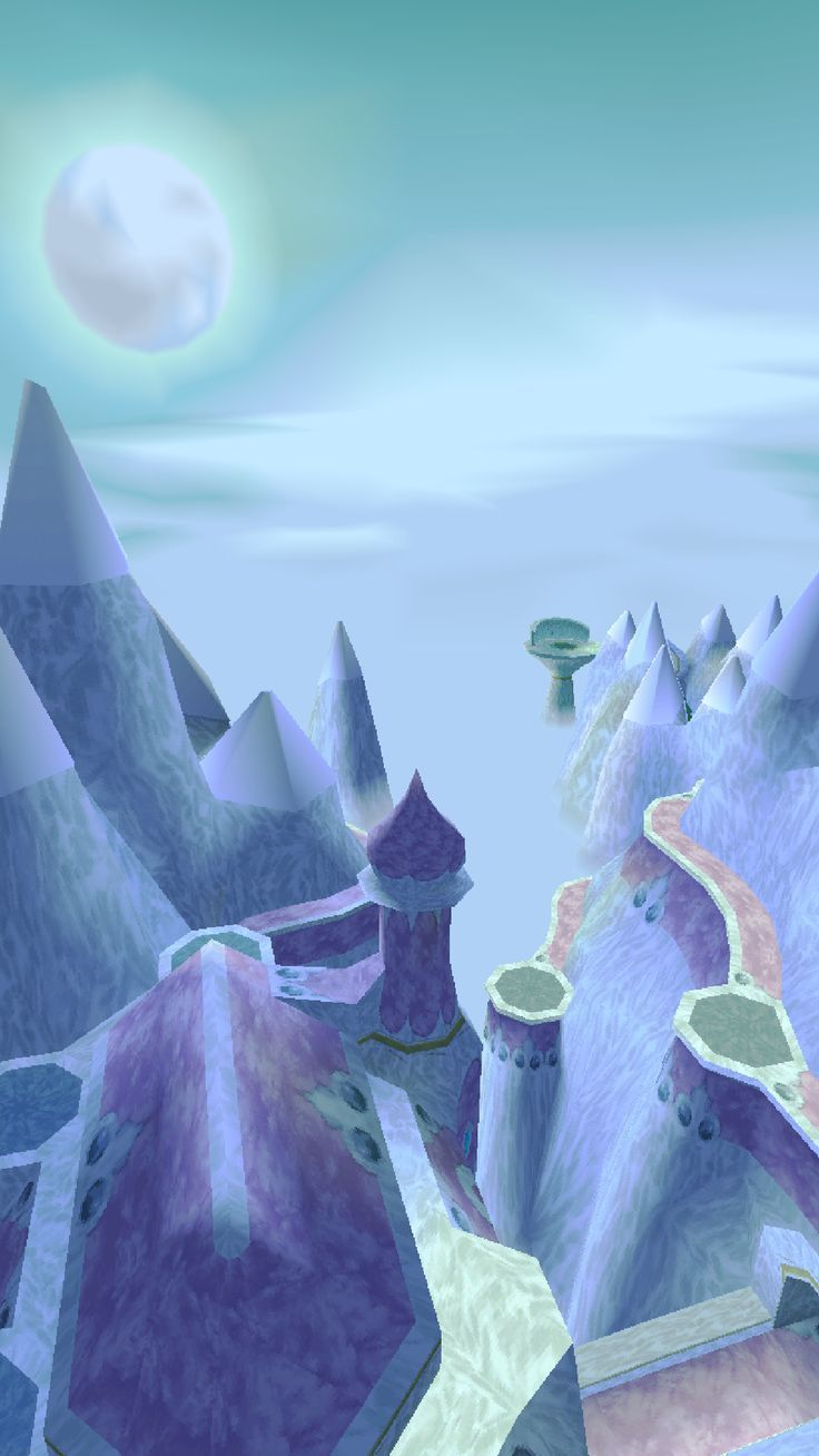 A purple mountain range with a castle on top - Low poly