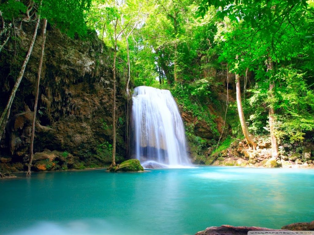 Tropical Waterfall Desktop Wallpaper