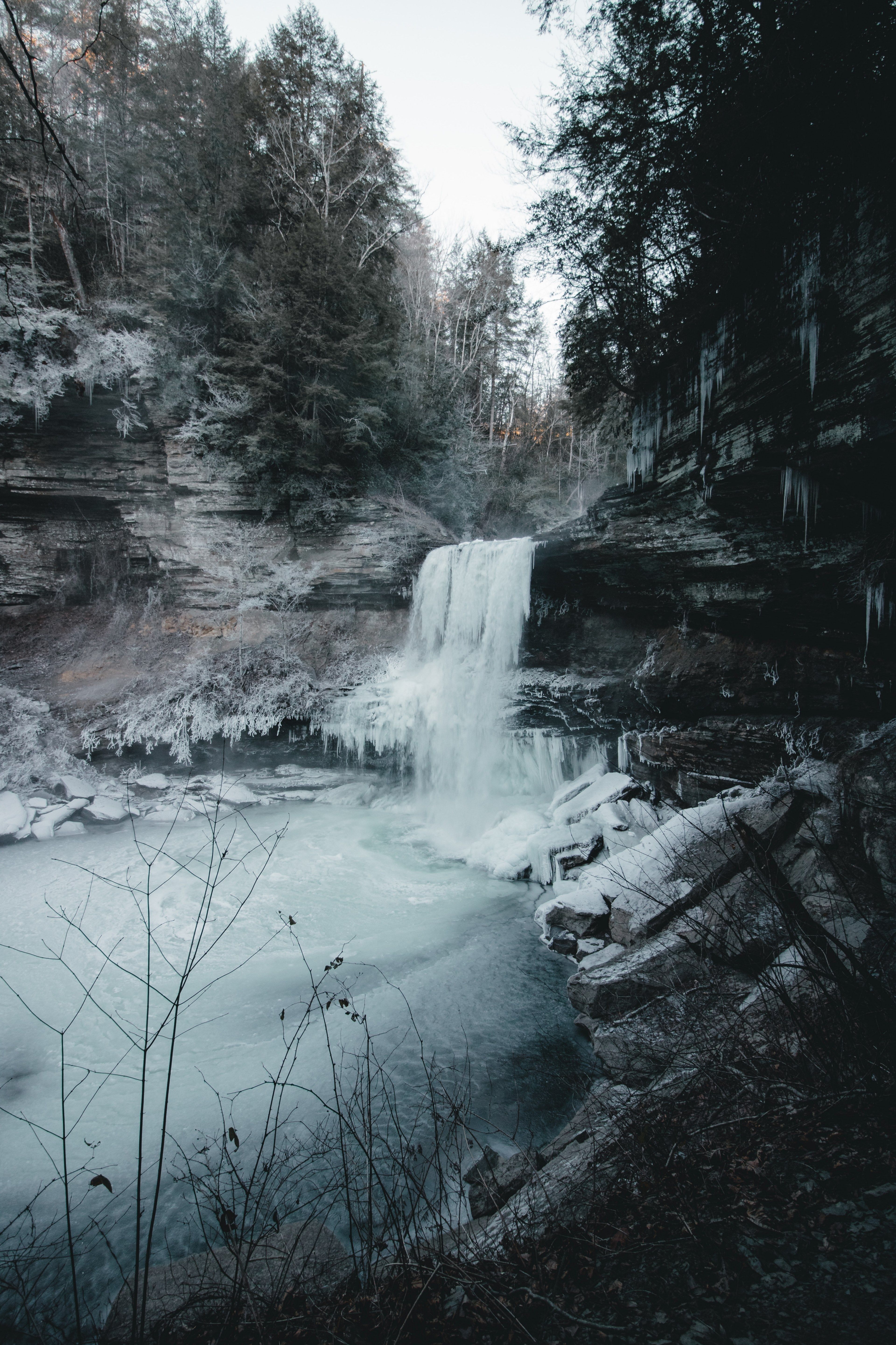 A waterfall in the middle of winter - Waterfall