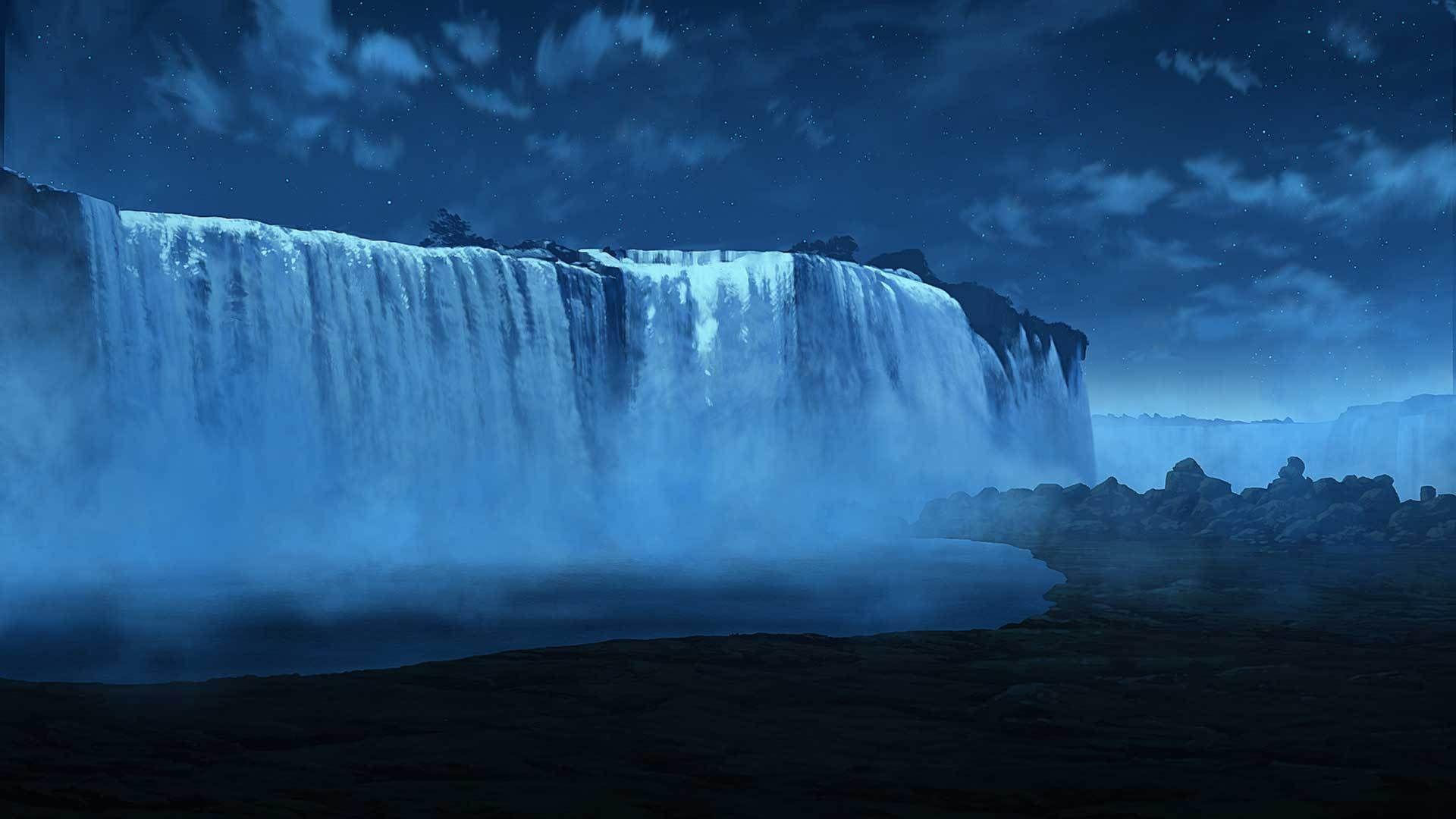 A waterfall in the night sky - Waterfall