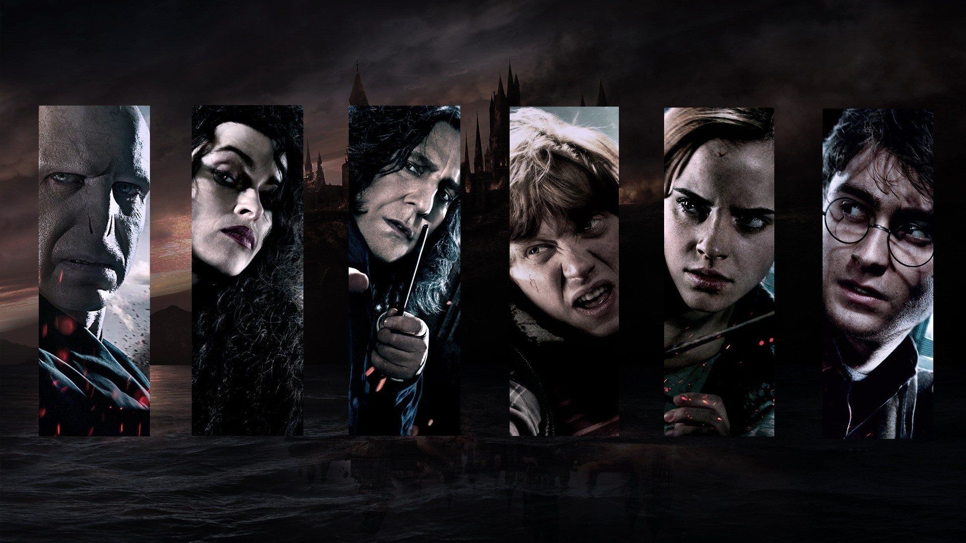 Harry potter characters in a collage - Hogwarts, Harry Potter