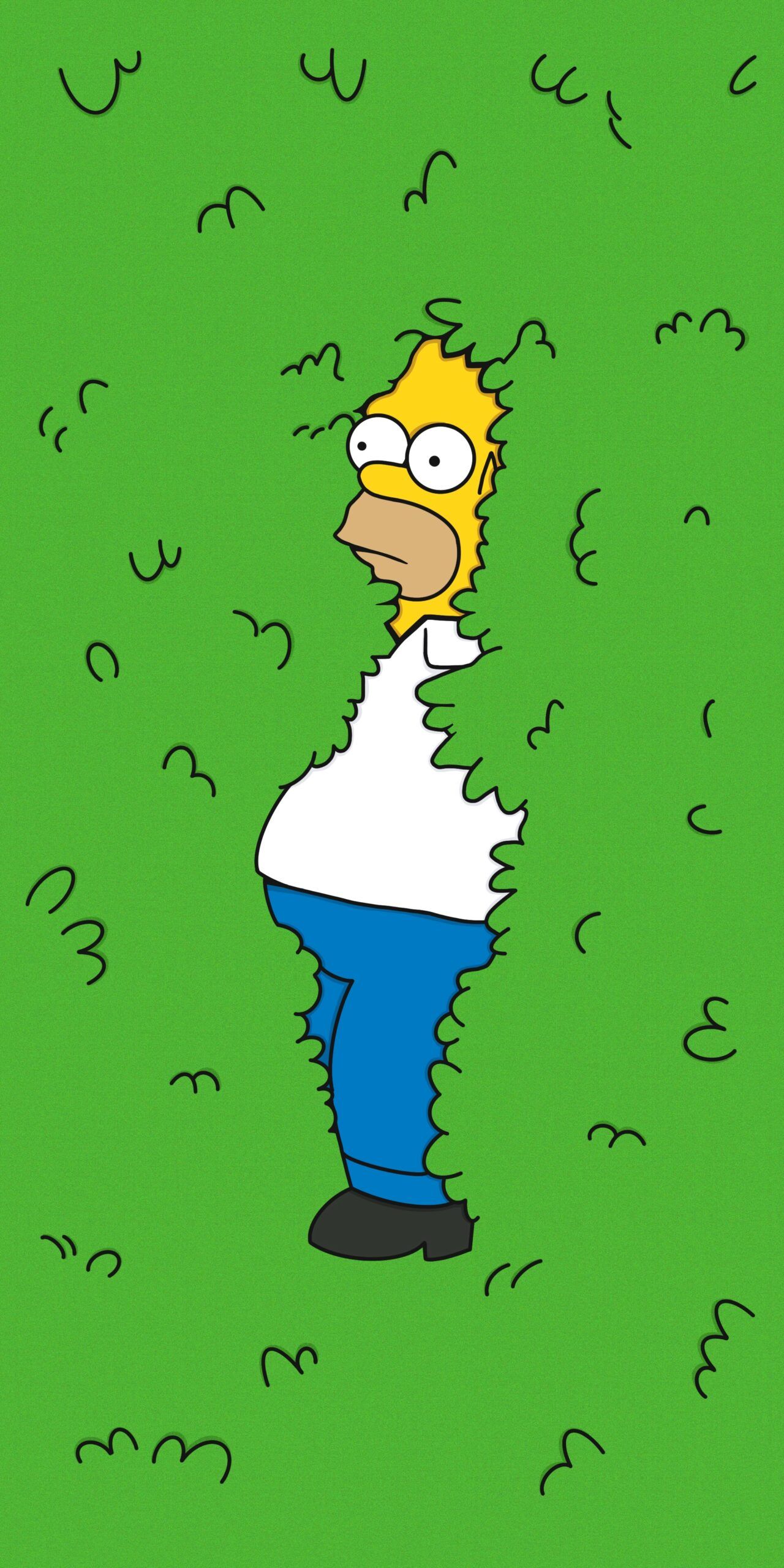 Homer Backs into Bushes Phone Background Simpsons Wallpaper
