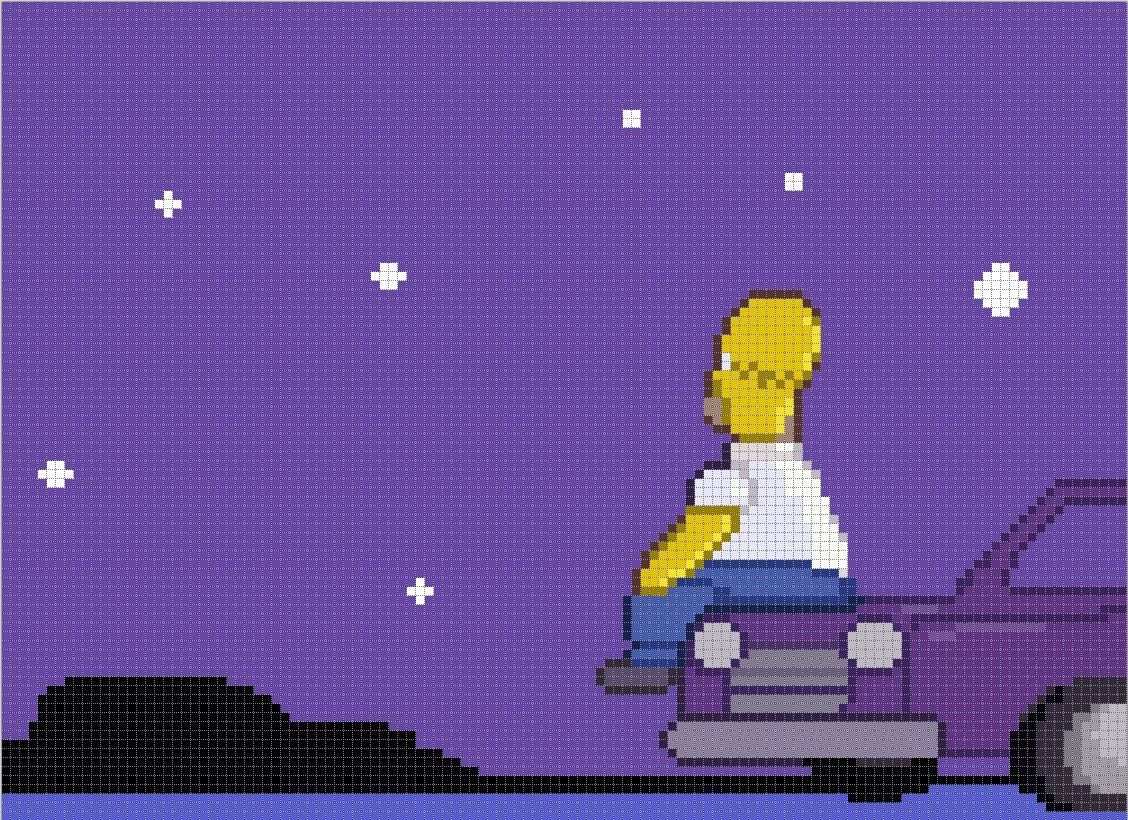 Stargazing Homer: 'the Simpsons' PDF Cross Stitch