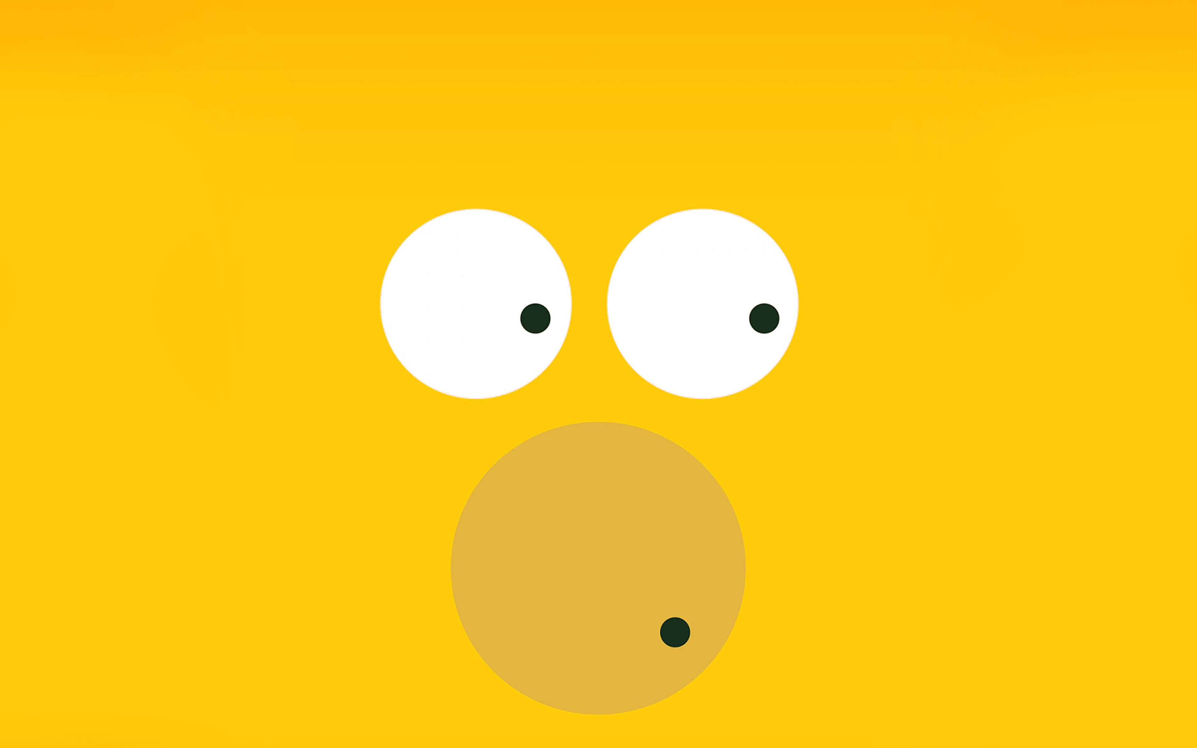 A minimalist wallpaper of Homer Simpson from the simpsons with a yellow background - Homer Simpson