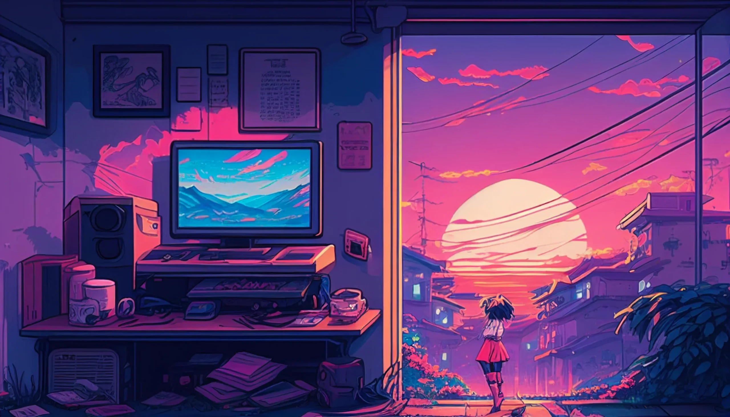 Step into Nostalgia with Stunning 90s Anime Aesthetic Desktop Wallpaper