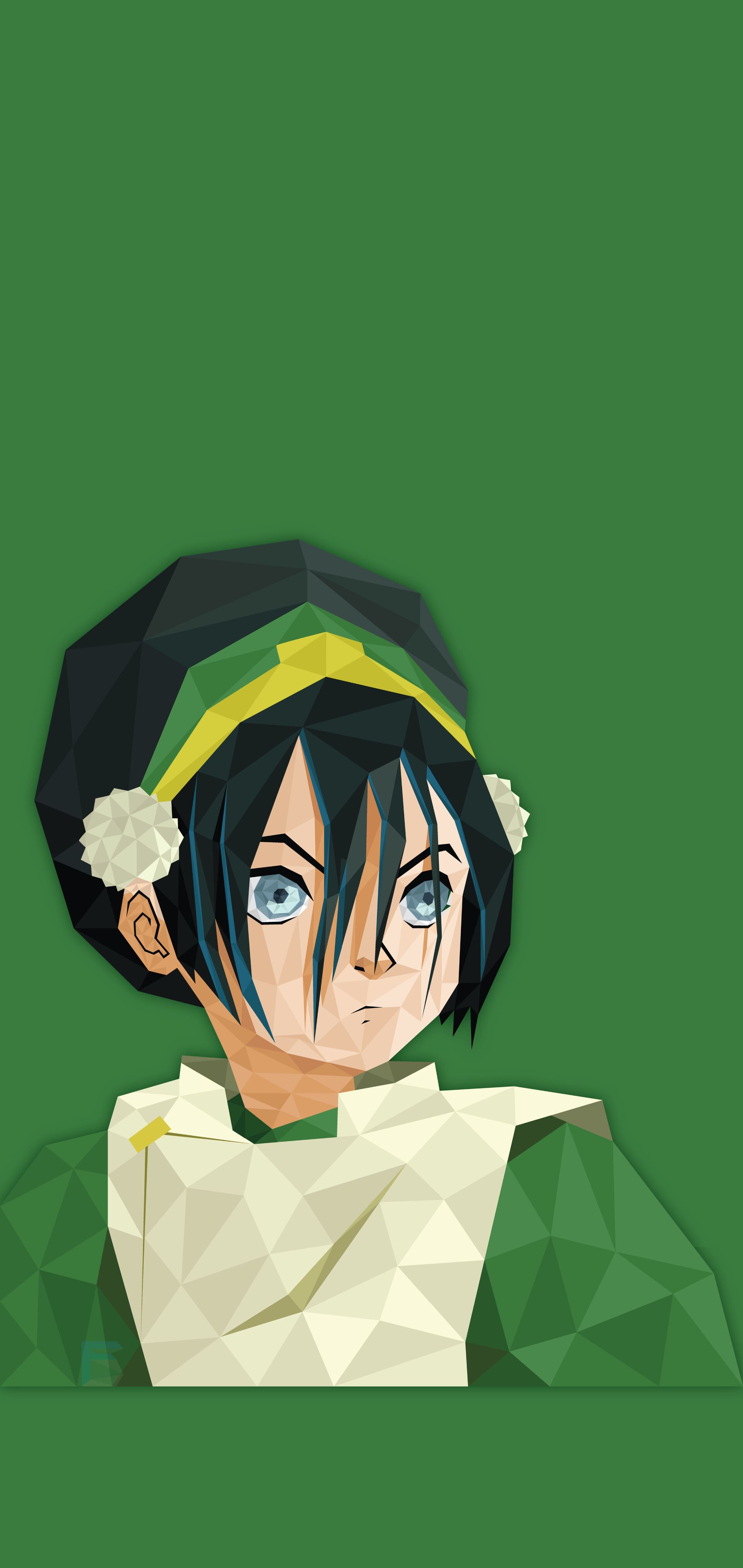 Toph Beifong from Avatar: The Last Airbender. Low poly fan art. 1080x1920 wallpaper. - Low poly