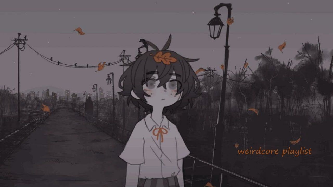 Aesthetic anime girl with glasses standing on a bridge - Internetcore