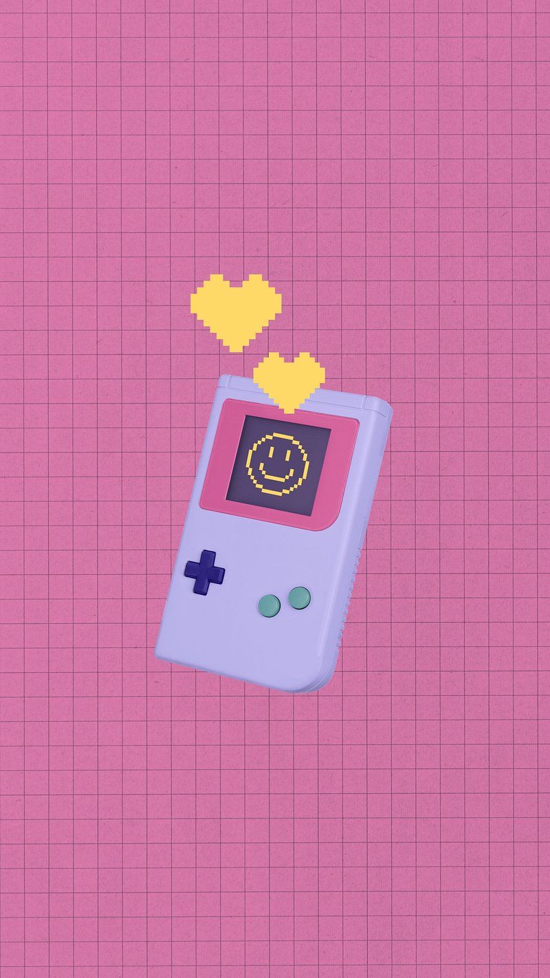 Gameboy phone wallpaper with a smiley face - Arcade, cute iPhone