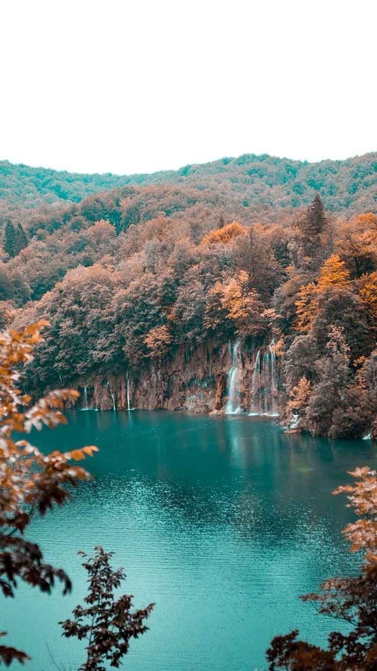 Plitvice lakes in Croatia surrounded by trees - Lake